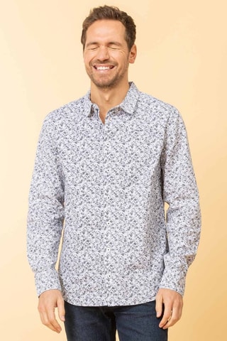 Camisa - Branco - Branco, preto e cinzento