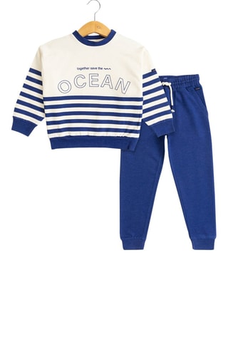 Sweat et jogging - Blanc et bleu