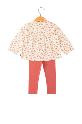 Legging et blouse - Blanc et rose