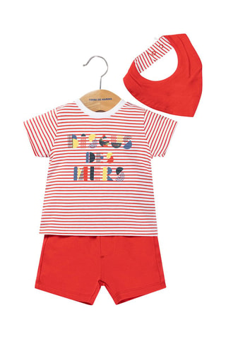 Ensemble 3 pièces Riki - Blanc et rouge