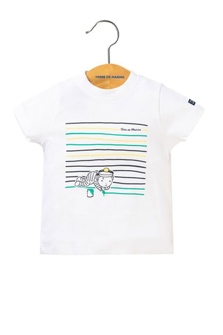 T-shirt Maur - Blanc, bleu et jaune