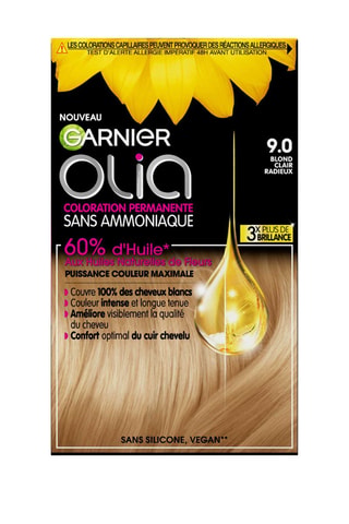 Colorazione permanente Olia - 9.0 Biondo chiaro radioso - Capelli normali