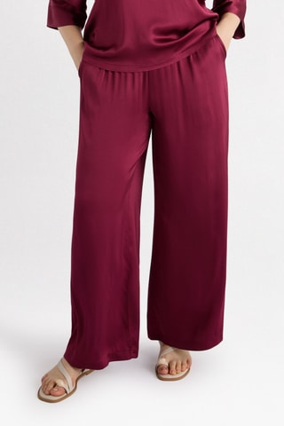 Pantalon palazzo taille haute - Rouge