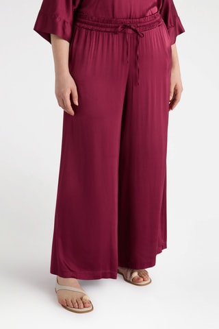 Pantalon palazzo taille haute - Rouge