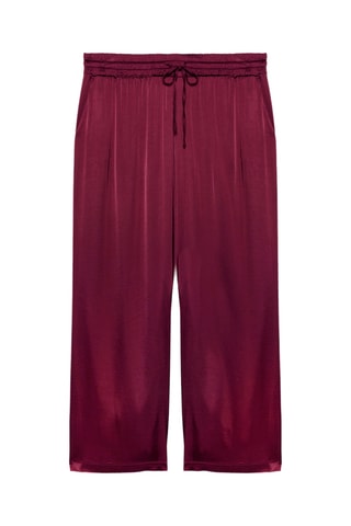 Pantalon palazzo taille haute - Rouge