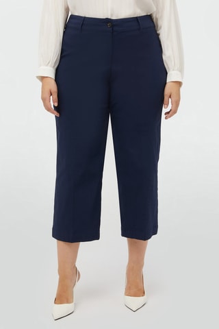 Pantalon droit 7/8 taille haute - Bleu