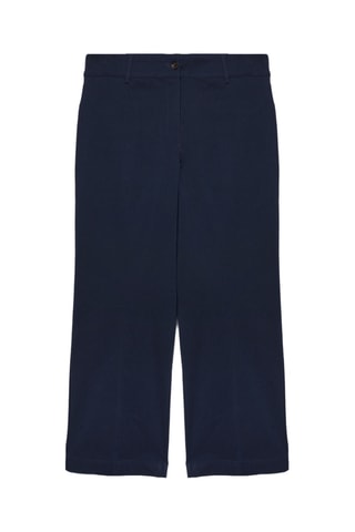Pantalon droit 7/8 taille haute - Bleu