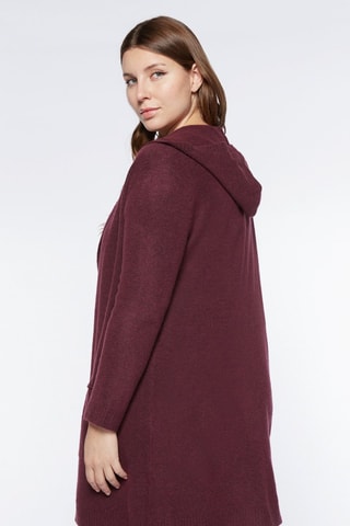 Gilet long à capuche - Violet