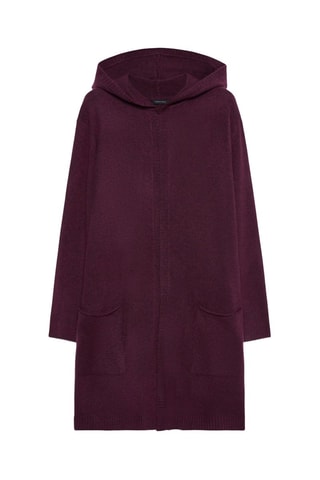 Gilet long à capuche - Violet