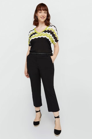 Pantalon flare 7/8 taille haute - Noir - Noir