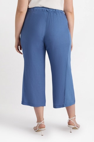 Pantalon large en lin - Bleu