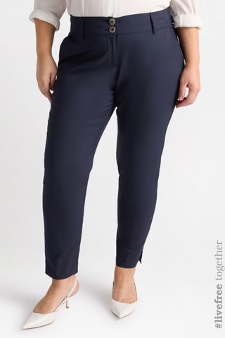 Pantalon taille haute - Bleu