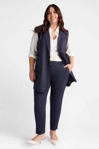 Pantalon taille haute - Bleu