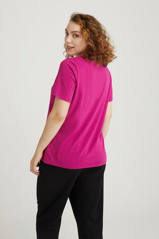 T-shirt - Blanc, noir et rose