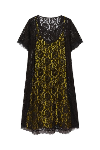 Robe en dentelle - Noir et jaune