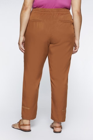 Pantalon carotte taille haute - Camel - Beige
