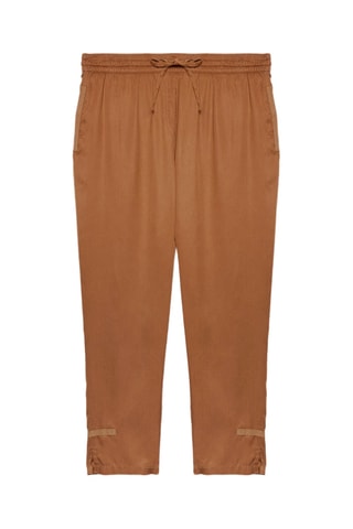 Pantalon carotte taille haute - Camel - Beige