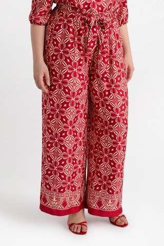 Pantalon taille haute - Rouge
