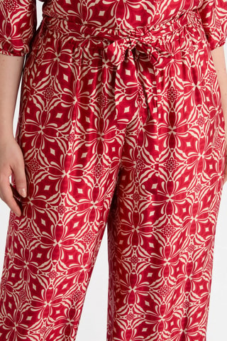 Pantalon taille haute - Rouge