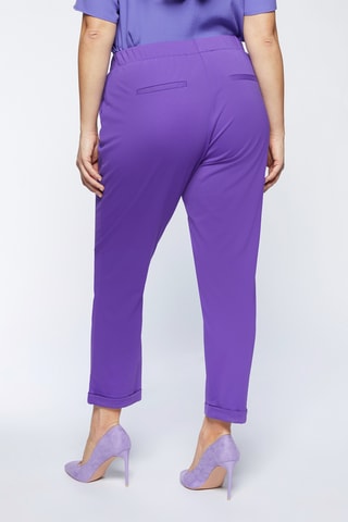 Pantalon droit 7/8 taille haute - Violet - Violet