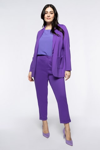 Pantalon droit 7/8 taille haute - Violet - Violet