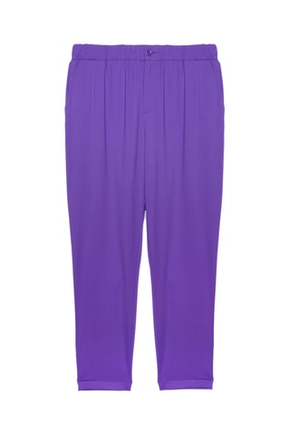 Pantalon droit 7/8 taille haute - Violet - Violet