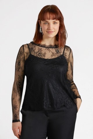 Top en dentelle - Noir