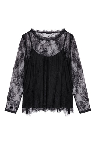 Top en dentelle - Noir