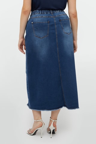 Jupe midi en jean - Bleu