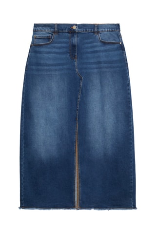 Jupe midi en jean - Bleu