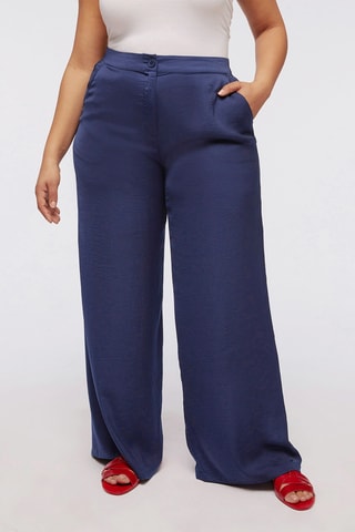 Pantalon taille haute - Bleu marine - Bleu