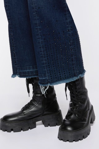 Jean droit 7/8 - Bleu