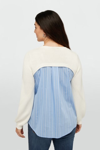Pull bi-matière - Blanc