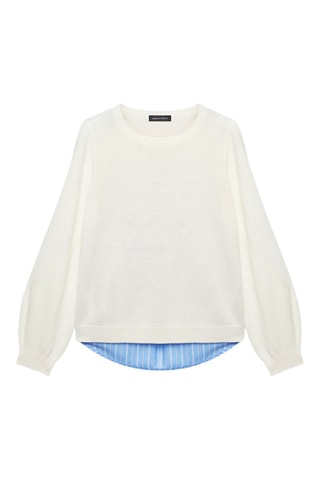 Pull bi-matière - Blanc