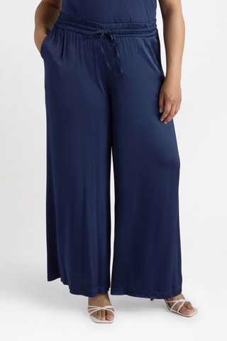 Pantalon palazzo taille haute - Bleu