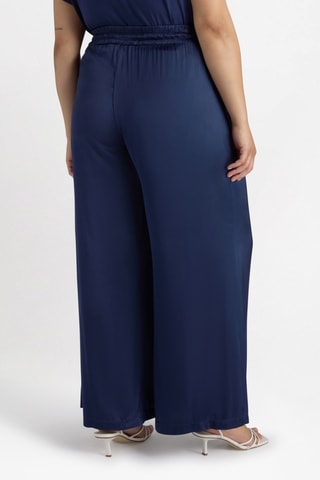 Pantalon palazzo taille haute - Bleu
