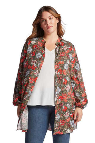 Surchemise fleurie - Rouge
