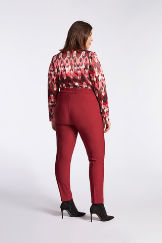 Pantalon droit taille haute - Rouge