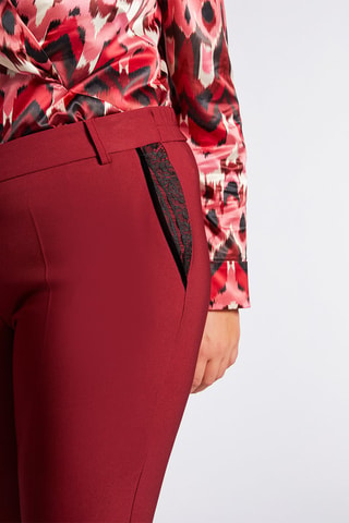 Pantalon droit taille haute - Rouge