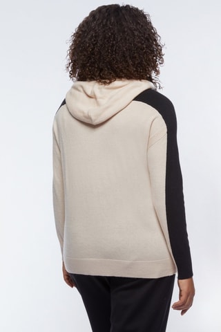 Pull à capuche - Beige et noir
