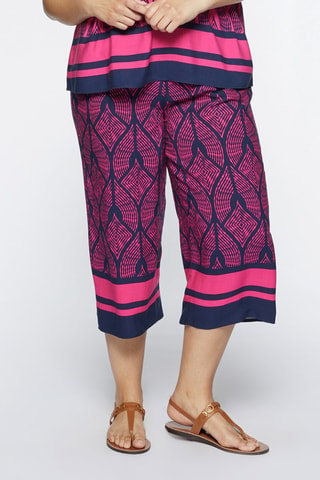 Pantacourt relaxed 7/8 - Bleu et rose