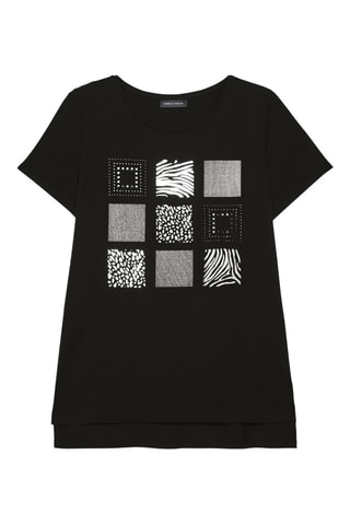 T-shirt - Blanc, noir et gris