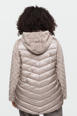 Veste bi-matière - Beige et gris