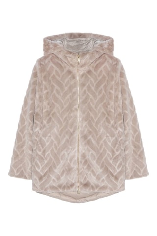 Veste bi-matière - Beige et gris