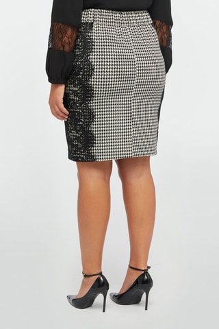 Jupe fourreau taille haute - Blanc et noir