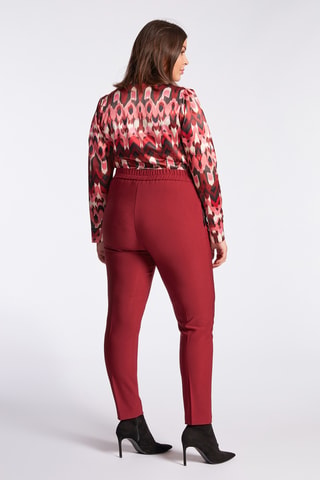 Pantalon droit taille haute - Rouge