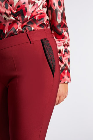 Pantalon droit taille haute - Rouge