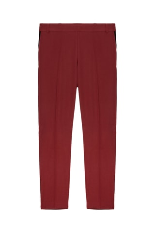 Pantalon droit taille haute - Rouge