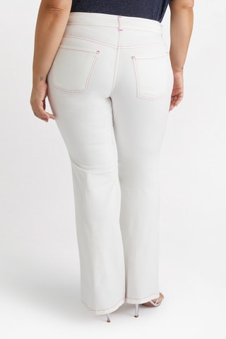 Pantalon flare taille haute - Blanc