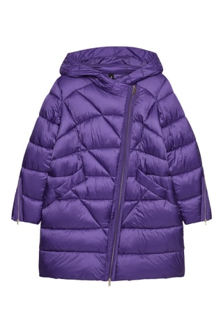 Doudoune longue à capuche - Violet